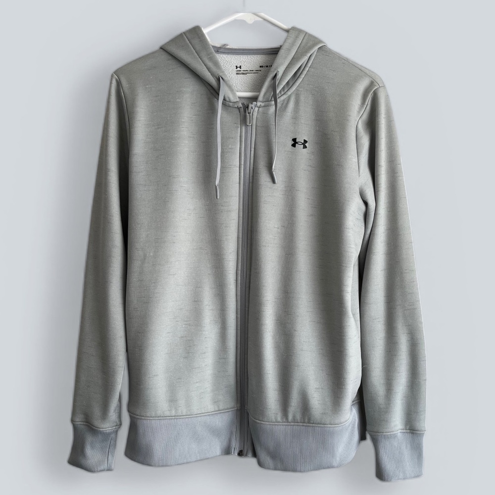Under Armour Loose Fit Silvery Gray Full Zip Hoodie Size M